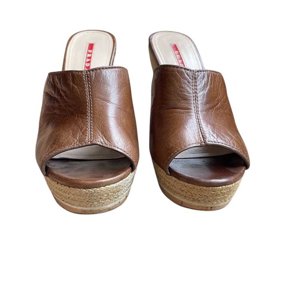 Prada Brown Platform Mules - Picture 5 of 7